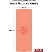 Roru Concept Sun Kaydırmaz Yoga Egzersiz Matı 183 x 68 cm 5 mm Kuru - Nemli Eller İçin, Doğal Kauçuk, Mercan