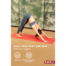 Roru Concept Sun Kaydırmaz Yoga Egzersiz Matı 183 x 68 cm 5 mm Kuru - Nemli Eller İçin, Doğal Kauçuk, Pembe