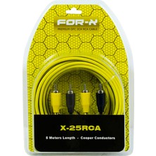 For-X X-25RCA 2 Rca + 2 Rca 5 Metre Oto Anfi Kablosu