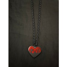 Daily Fashion Harajuku Gothic Alevli Kalp Kolye