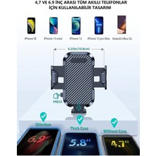 Asfal Araç Içi Uzayan Ayarlanabilir Vantuzlu Telefon Tutucu Cam ve Torpido Uyumlu