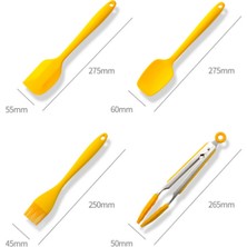 Mectime 8 Adet Silikon Spatula Mutfak Gereçleri Yapışmaz Tava Silikon Kürek Seti Ekmeklik Fırça & Spatula & Çırpma Mutfak Gereçleri (Yurt Dışından)