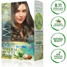 Maxx Deluxe 2 Paket Natural Beauty Amonyaksız Saç Boyası 8.11 Yoğun Açık Küllü Kumral