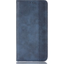Wansheng Moto G60 / Moto G40 Için Deri Telefon Kılıfı - Mavi (Yurt Dışından)