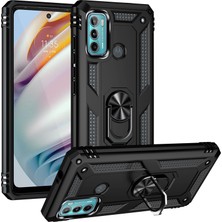 Wansheng Moto G60 / G40 Için Pc+Tpu Telefon Kılıfı - Siyah (Yurt Dışından)