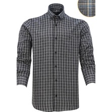 Varetta Erkek Mavi Kareli Uzun Kol Klasik Kesim Yaka Düğmeli Gömlek