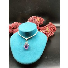 Doğal Taş Delisi Ametist Doğal Taş Ham Kolye Ucu (47 cm Zincir Dahil)