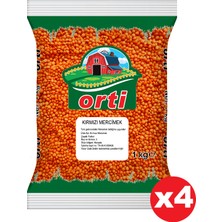 Orti Kırmızı Mercimek 4 x 1 kg