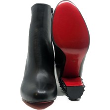 Trendytopuk Siyah Hakiki Deri Bootie - Lılıth