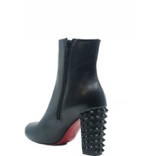 Trendytopuk Siyah Hakiki Deri Bootie - Lılıth