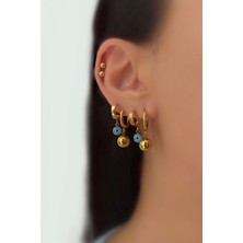 ÇLK Accessories Çelik 6 Lı Nazar Boncuk Topçuk Küpe Kombin TRKÜPE34834