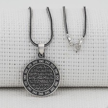 Modasilvers 925 Ayar Gümüş Ayetel Kürsi Dualı Kalın Zincirli Erkek Kolye