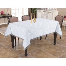 Tropik Home Beyaz Masa Örtüsü Fransız Dantel Sunum Örtüsü Dantelli Lü x  Masa Örtüsü