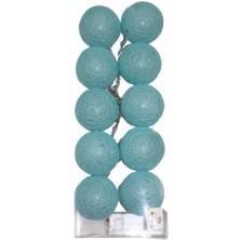 Melek Store  10'lu Işıklı Mavi Top Dekoratif Süs