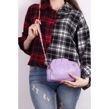 Power Speed  Kadın Mor Örgü Zincir Detaylı Yumuşak Deri Çapraz Çanta TBC148