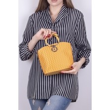 Power Speed Kadın Sarı Saten Kumaş Elde Tutmalıı  Kol ve Omuz Çanta TBC161