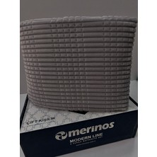Merinos Modern Line 2 Parça Battaniye Seti - Koyu Gri
