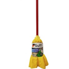 Suff Medium Temizlik Mop Mikrofiber Paspas Yedek Uç Sarı + Metal Sap