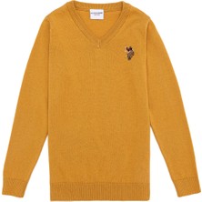 U.S. Polo Assn. V Yaka Düz Sarı Erkek Çocuk Kazak ECV02-SK22