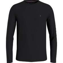 Tommy Hilfiger Bisiklet Yaka Siyah Erkek T-Shirt MW0MW09096BDS