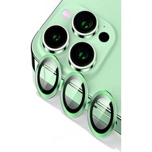 Caseart Apple iPhone 12 Pro Max Alüminyum Alaşım Temperli Cam Kamera Lens Koruyucu - Yeşil