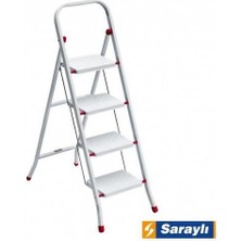 Saraylı Pratik Metal Merdiven Beyaz 4 Basamaklı