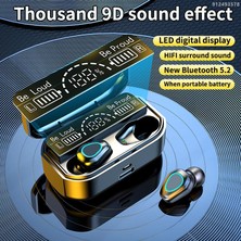 Happy World Shopping 2022 Yeni Tws Kablosuz Bluetooth 5.2 Kulaklık Stereo Spor Su Geçirmez Mikrofonlu Kulak Içi Kulaklık 3500MAH Şarj Kutusu