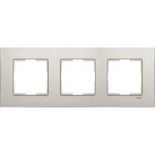 Viko 92192323 Novella Eloxal Gümüş Üçlü Çerçeve