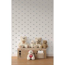 240 Adet Yuvarlak 2,5 cm Dekoratif Çocuk Odası Duvar Sticker Yapıştırma Gri