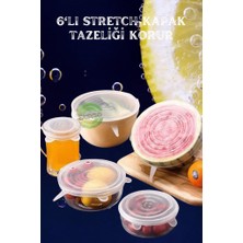 6 Boy Gıda Koruyucu Silikon Esnek Streç Kapak Bone