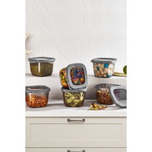 VİP AHMET 6'LI SAKLAMA KABI -  0,55 LT - GRİ