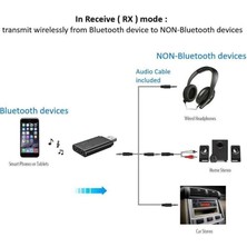 Profisher USB Bt V4.2 Stereo Müzik Ses Verici Alıcı Adaptörü Aux 3.5mm Avrcp