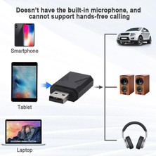 Profisher USB Bt 5.0 Handsfree Kablosuz Verici Alıcı Stereo Ses Adaptörü Dahili Mikrofon Aux