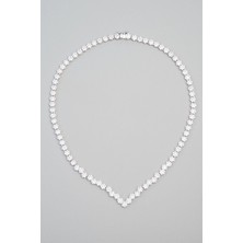 So CHIC Aşk Çiçeği 18 Ayar Beyaz Altın Kaplama 42 cm Gümüş Gerdanlık