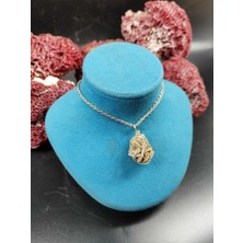 Doğal Taş Delisi Çöl Gülü Doğal Taş Kolye Ucu (47 cm Zincir Dahil)