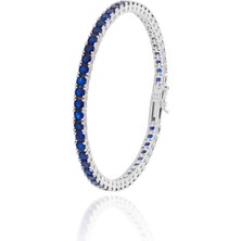 Midyat Nurtaş Gümüş Su Yolu Model Safir Taşlı Gümüş Bileklik 201021252