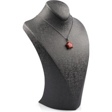 Alibaba Doğaltaş Red  Jasper Doğal Taş Yıldız Model Kolye