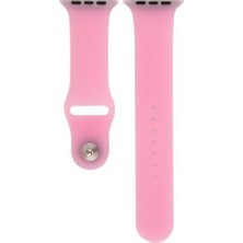 Markacase Apple Watch Seri (Tüm Seriler) 38-40-41 mm Uyumlu Transparan Silikon Kordon Pembe