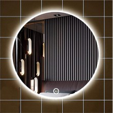 Dnr-Mirror90 Cm Dokunmatik Tuşlu Beyaz Ledli Yuvarlak Banyo Aynası
