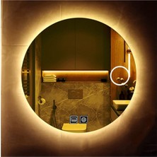 Dnr-Mirror90 Cm Buğu Yapmayan Dokunmatik Tuşlu Makyaj Aynalı Günışığı Ledli Yuvarlak Banyo Aynası