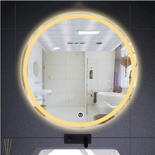 Dnr-MirrorDnr-Mirror 70 cm Dokunmatik Tuşlu Kumlamalı Günışığı Ledli Yuvarlak Banyo Aynası