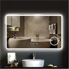 Dnr-Mirror75x105 Cm Buğu Yapmayan Makyaj Aynalı Dokunmatik Beyaz Ledli Dikdörtgen Banyo Aynası
