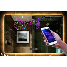 Dnr-Mirror65x90 Cm Bluetoothlu Buğu Yapmayan Dokunmatik Günışığı Ledli Dikdörtgen Banyo Aynası