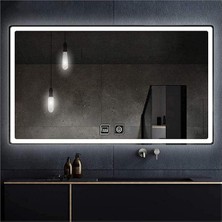 Dnr-Mirror50x65 Cm Buğu Yapmayan Dokunmatik Beyaz Ledli Dikdörtgen Banyo Aynası