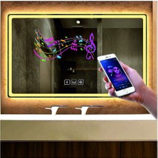 Dnr-Mirror60xDnr-Mirror 70 cm Bluetoothlu Buğu Yapmayan Dokunmatik Günışığı Ledli Dikdörtgen Banyo Aynası