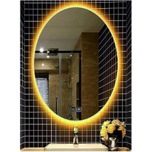 Dnr-Mirror80x100 Cm Buğu Yapmayan Dokunmatik Tuşlu Günışığı Ledli Elips Banyo Aynası