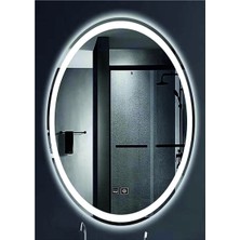 Dnr-Mirror55x75 Cm Buğu Yapmayan Dokunmatik Tuşlu Kumlamalı Günışığı Ledli Elips Banyo Aynası