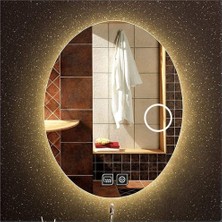 Dnr-Mirror55x75 Cm Buğu Yapmayan Dokunmatik Tuşlu Makyaj Aynalı Günışığı Ledli Elips Banyo Aynası
