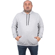 Starbattal Büyük Beden Basic Kapüşonlu Sweat 22705-GRI