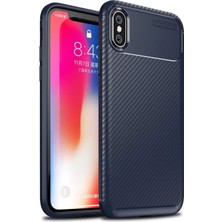 Aqua Aksesuar Apple iPhone x Kılıf Rugged Armor Karbon Desenli Tam Koruma Silikon Kapak